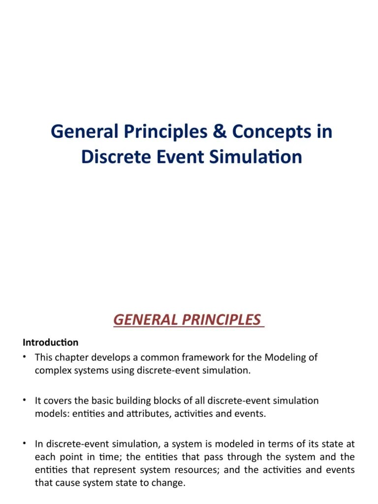 General Principles & Concepts In Discrete Event Simulation PPT - GJS ...