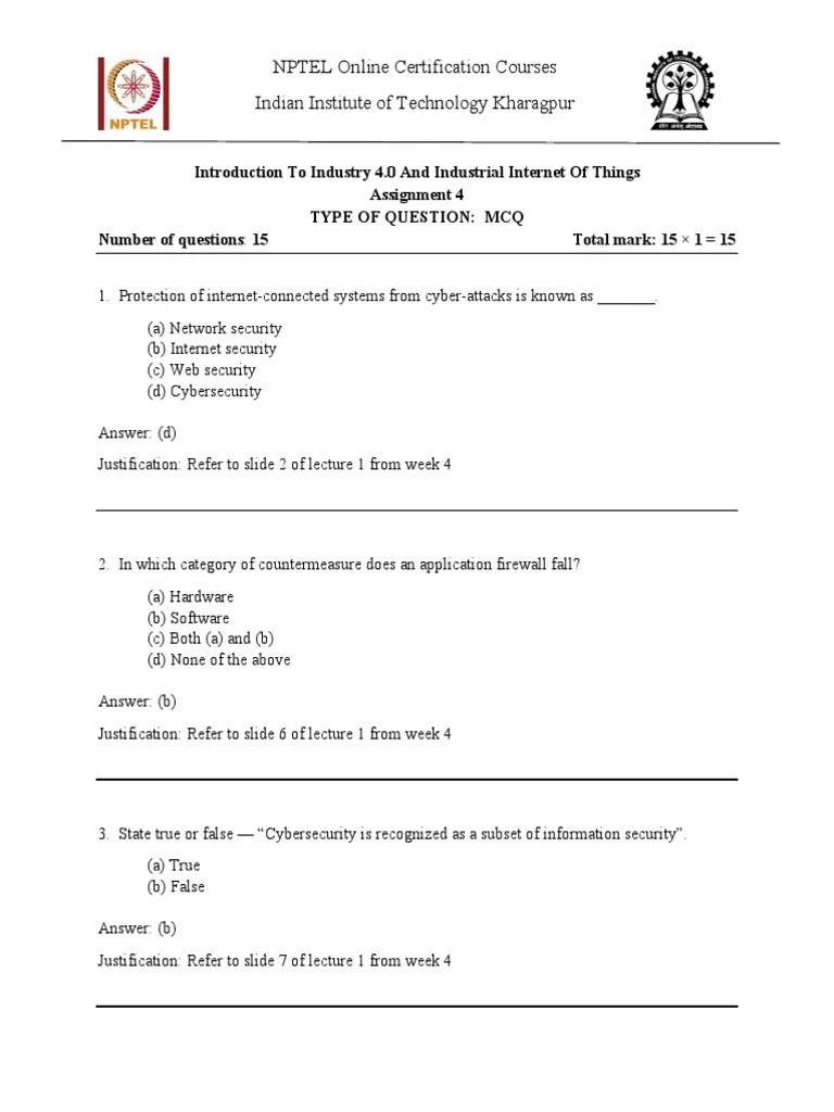 Week 4 Assignment Solution | Download Free PDF | Security | Computer ...