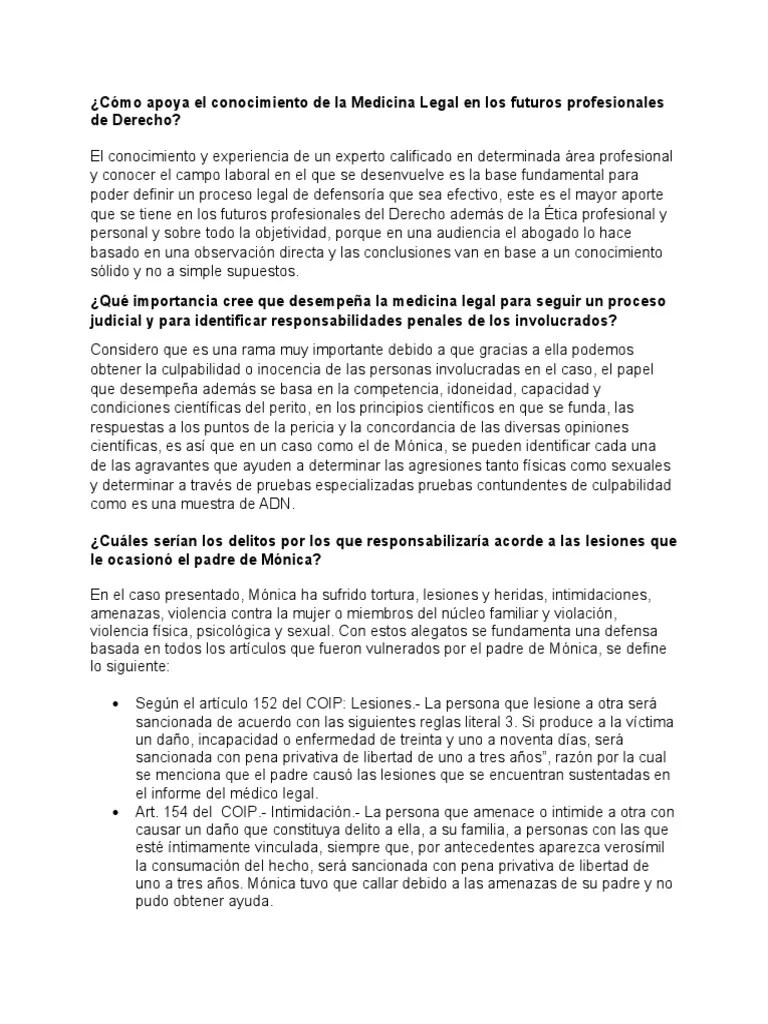 Foro 1 - Ciencias Forenses | PDF | Violación | La Violencia Contra Las ...