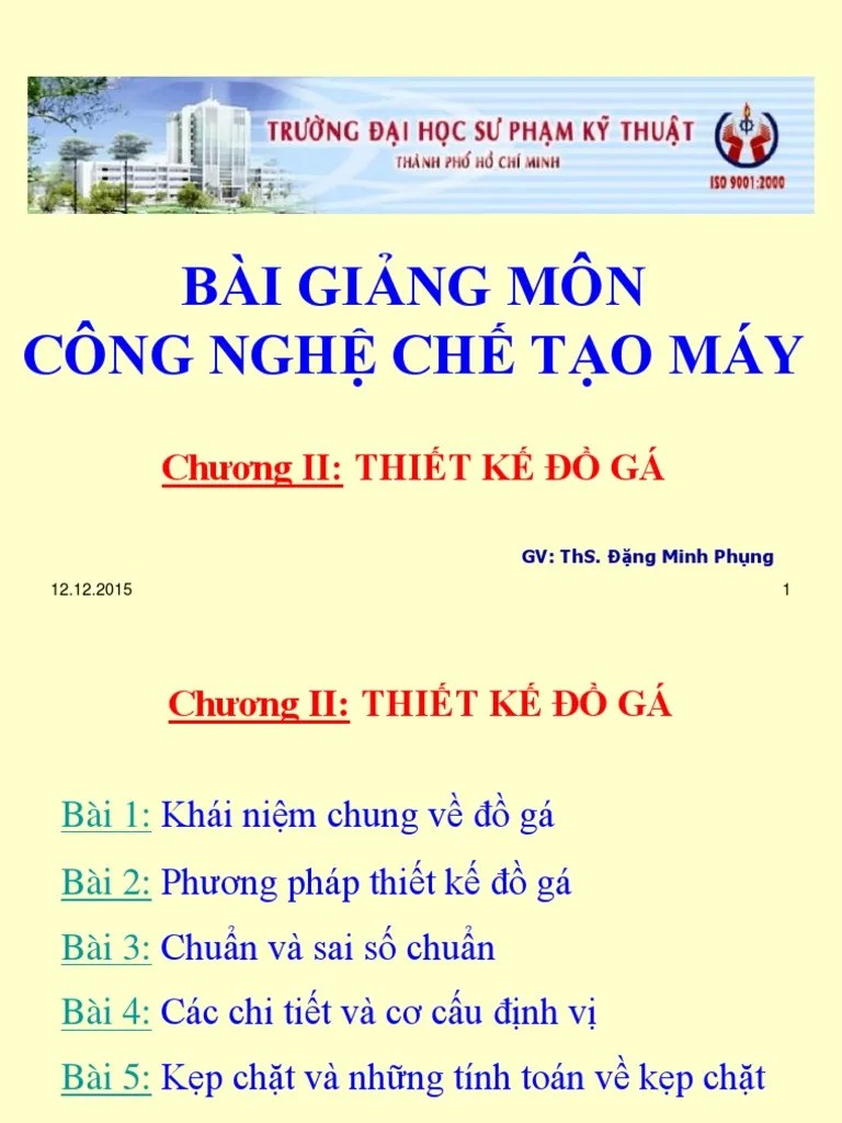 Cong Nghe Che Tao May Dang Minh Phung Bai Giang Chuong 3 Thiet Ke Do Ga (Cuuduongthancong - Com ...