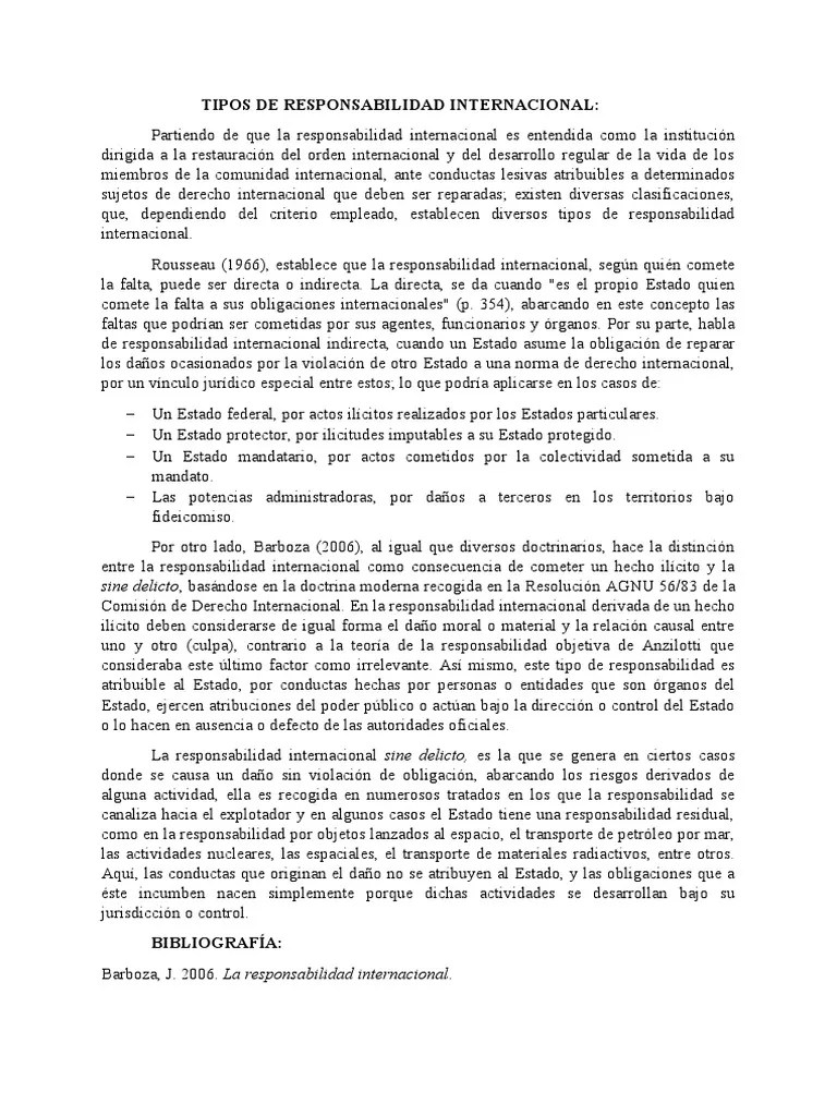 Responsabilidad Internacional | PDF | Responsabilidad Legal ...