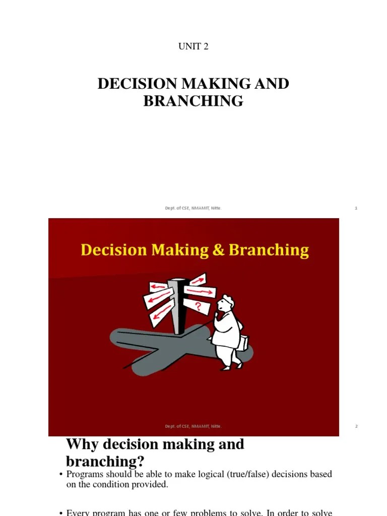 CPP Unit 2 Slides | PDF | Control Flow | String (Computer Science)
