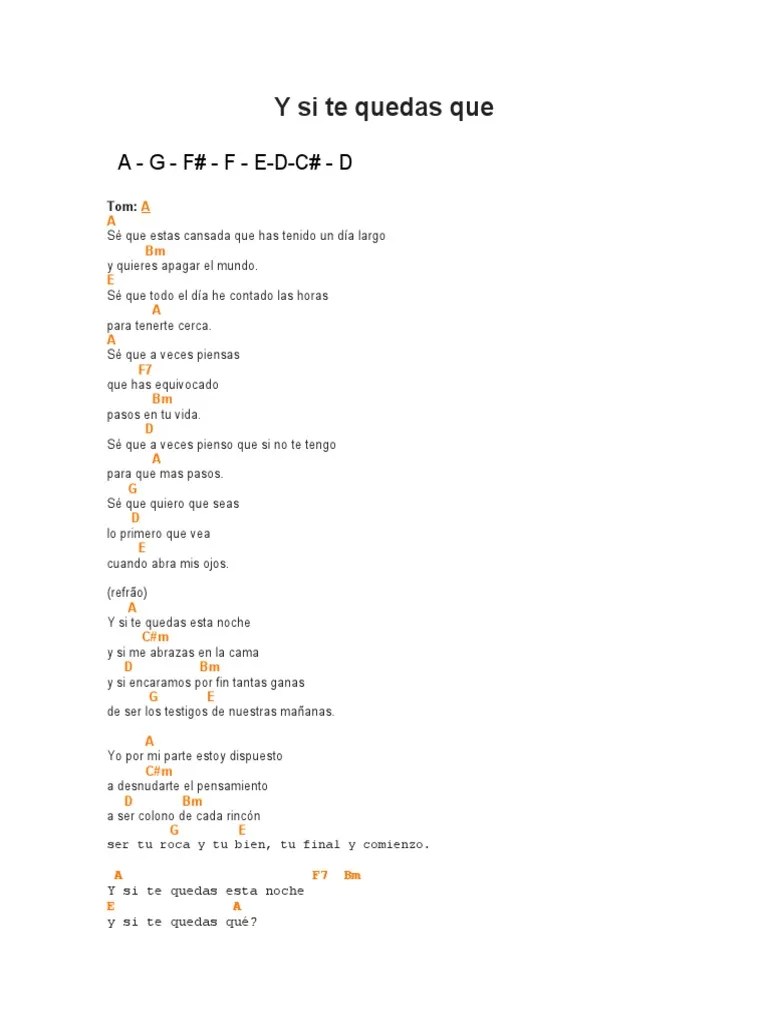 Y Si Te Quedas Que | PDF