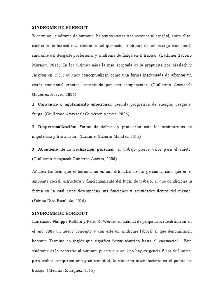 Sindrome De Burnout | PDF