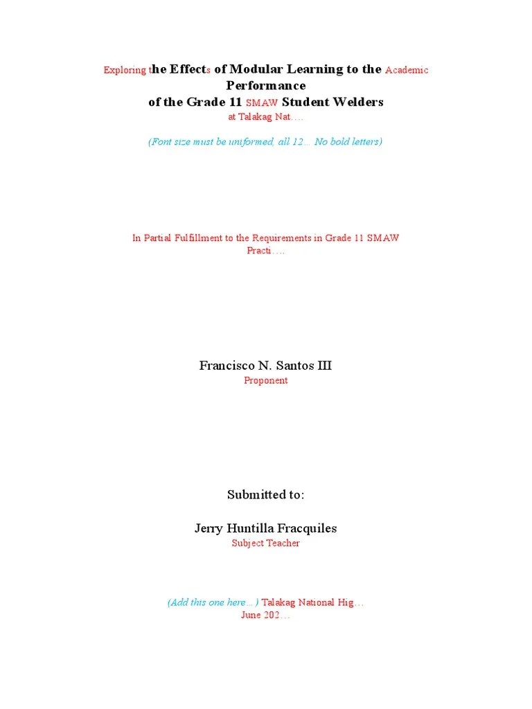Modular Learning Impact On SMAW Students | PDF | Art