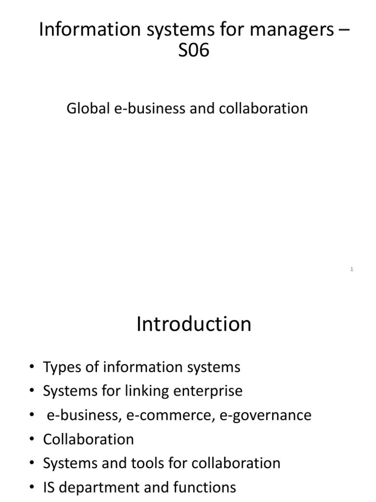 ISM-06-07 (Global E-Business And Collaboration) | PDF | Collaboration | Customer Relationship ...