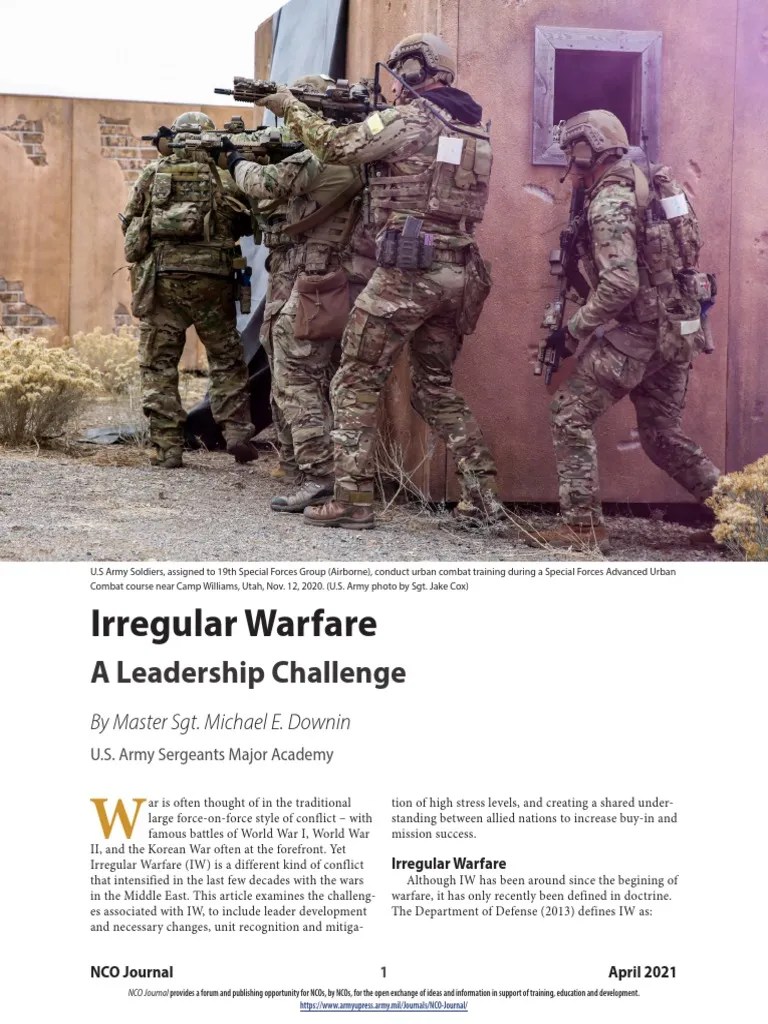 Irregular Warfare | PDF | Non Commissioned Officer | Leadership