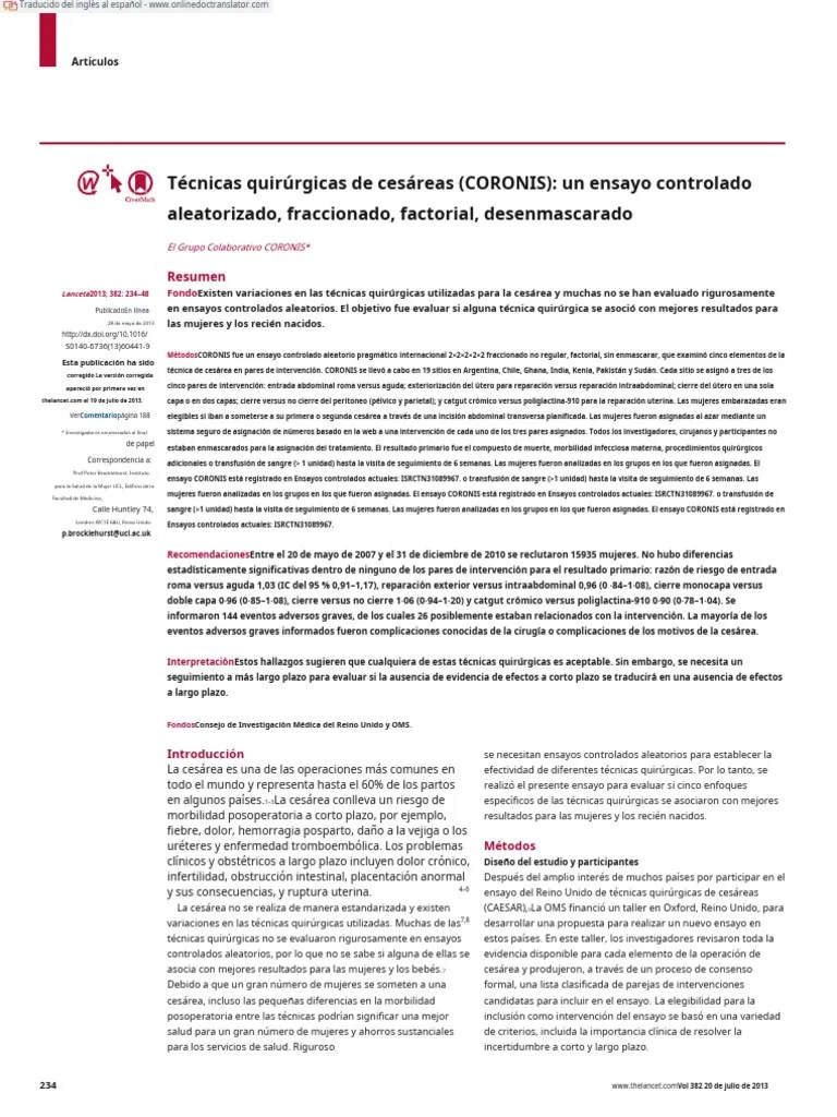 Caesarean Section Surgical Techniques Coronis - En.es | Descargar Gratis PDF | Seccion De ...
