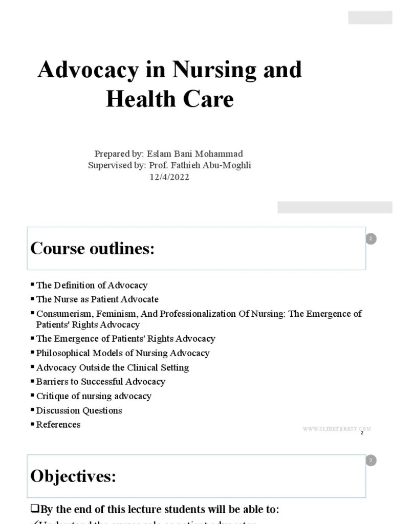 Advocacy In Nursing And Health Care | PDF | Nursing | Autonomy