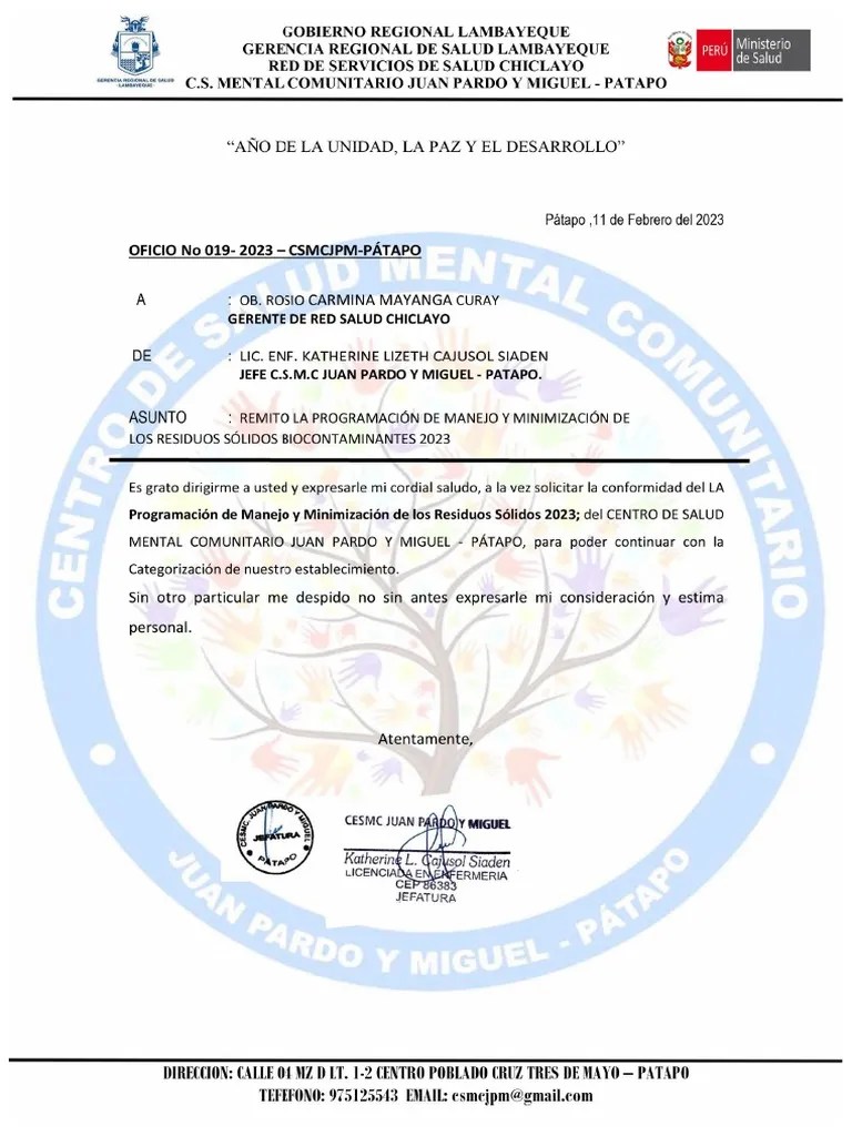 Programa De Minimización Y Manejo De Residuos Sólidos CSMC JPM | PDF ...