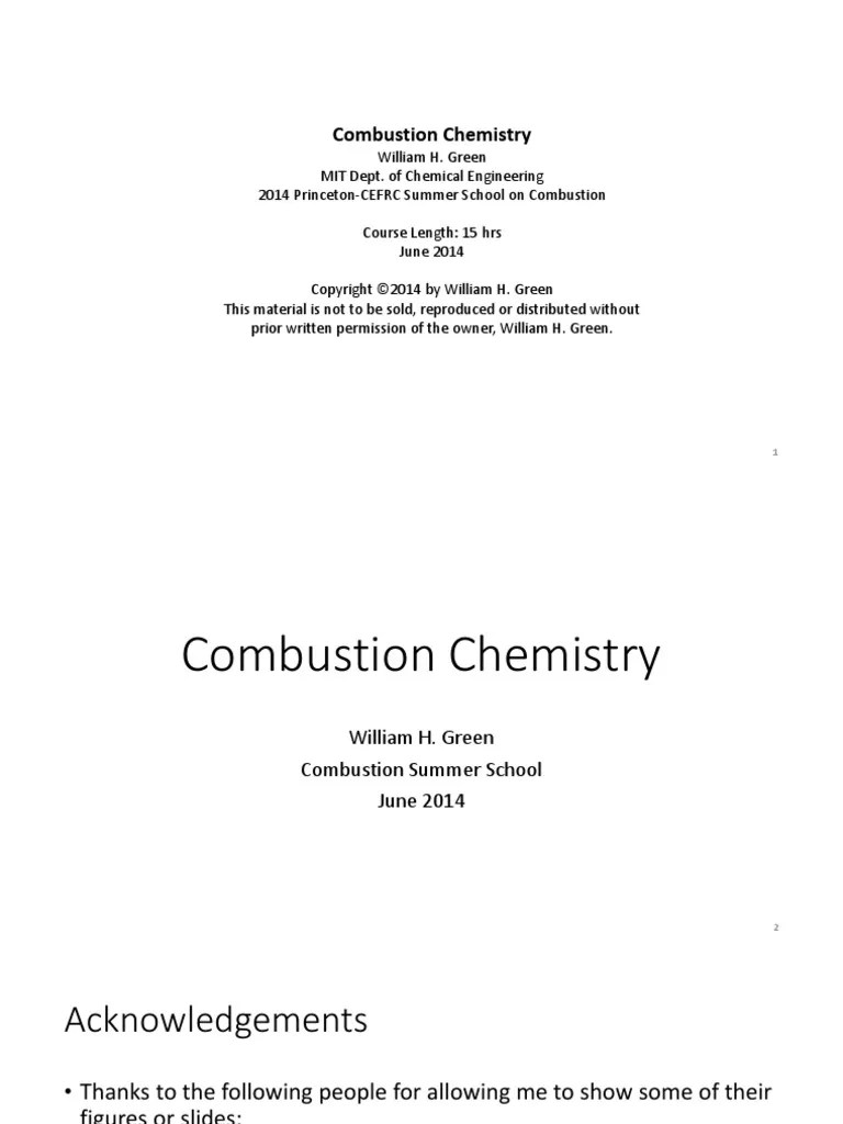 Combustion Chemistry Part 1 | PDF | Reaction Rate | Fuels