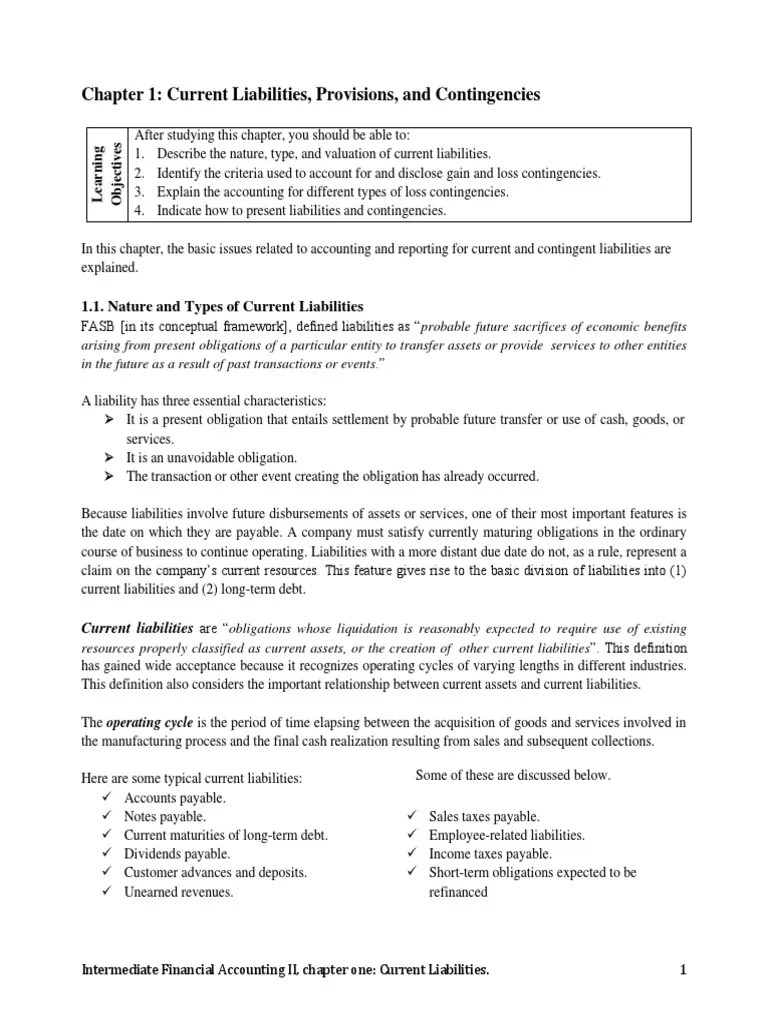 Intermediate CH 1 | PDF | Accounts Payable | Debits And Credits
