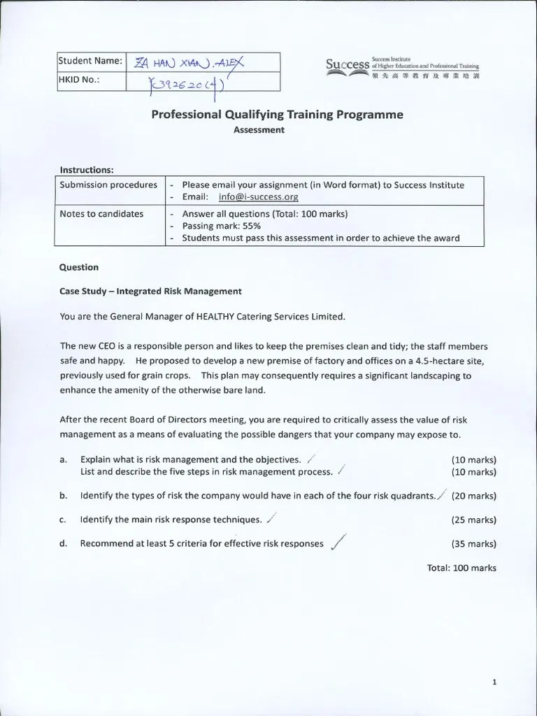 Assessment 1 (Final) | PDF | Risk Management | Risk
