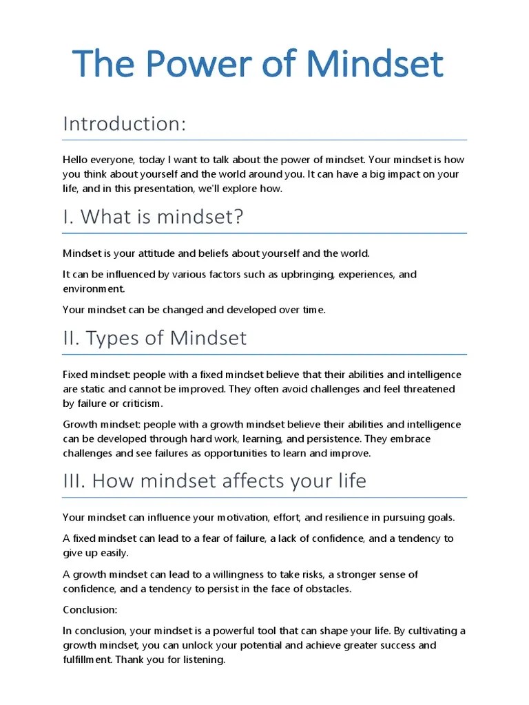 Mindset | PDF
