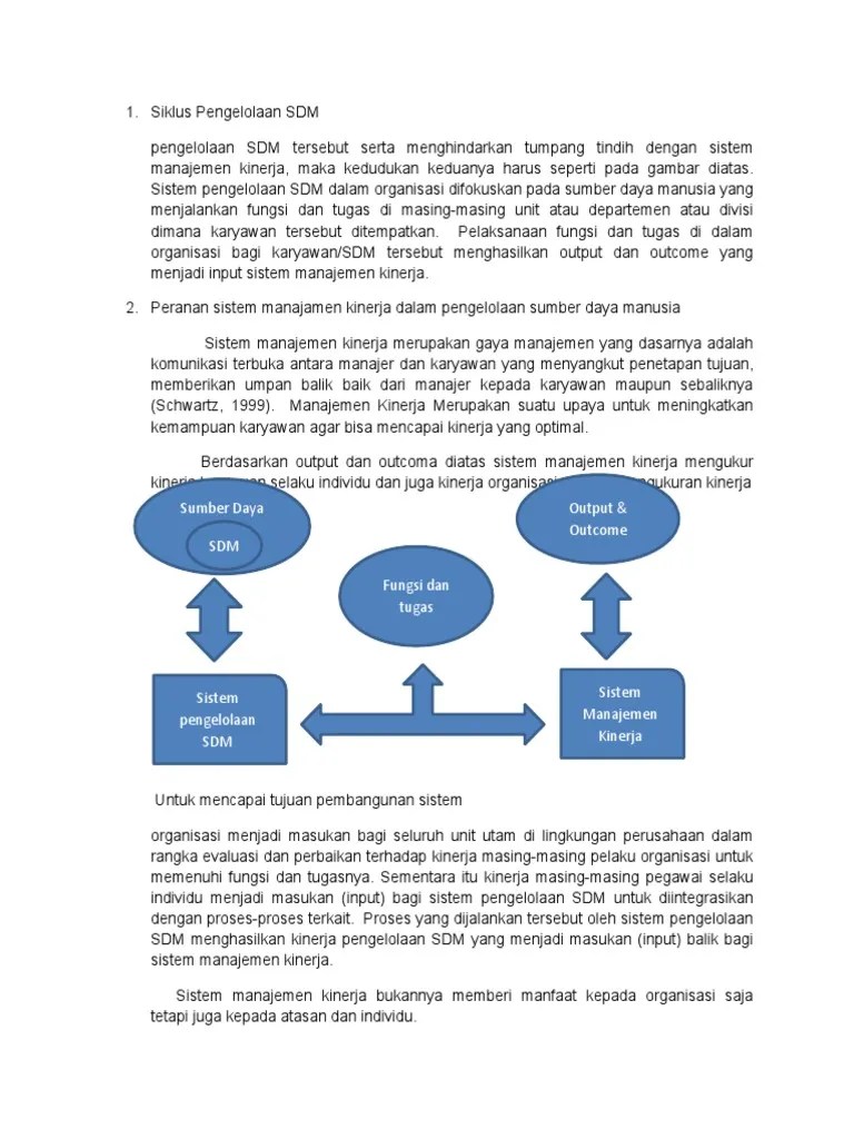 Pengelolaan Sumber Daya Manusia Dan Sistem Manajemen Kinerja | PDF
