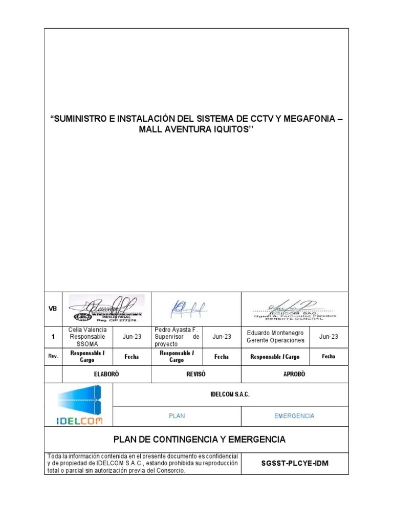 Plan Contingencia Y Emergencia Iquitos | PDF | Primeros Auxilios | Bombero