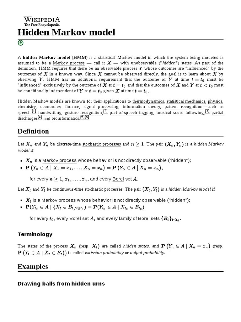 Hidden Markov Model | PDF | Statistical Models | Applied Mathematics