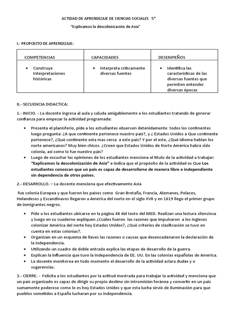 Actidad De Aprendizaje De Ciencias Sociales 3 | Descargar Gratis PDF ...