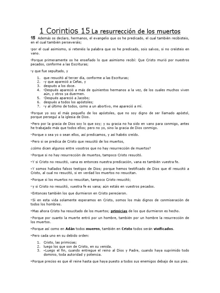 1 Corintios 15 | PDF | Cristo (título) | Resurrección