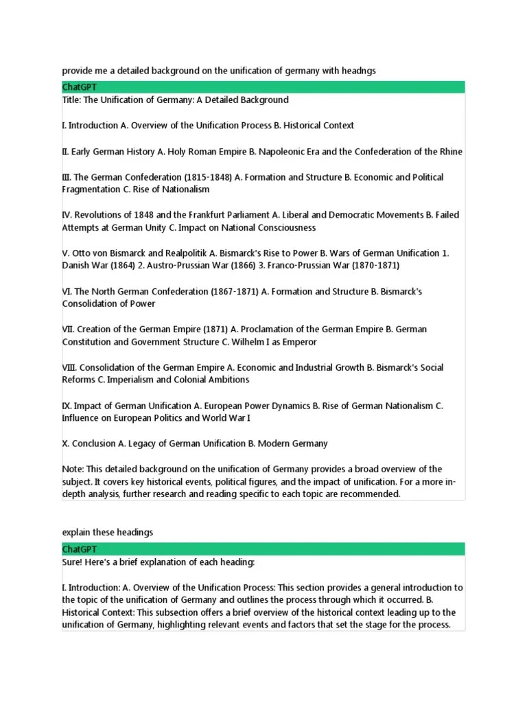 Unification Of Germany | PDF | German Empire | Otto Von Bismarck