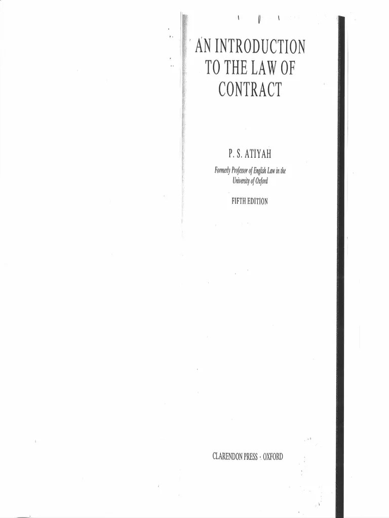 ATIYAH Introduction To The Law Of Contract | PDF | Law Of Obligations | Public Sphere