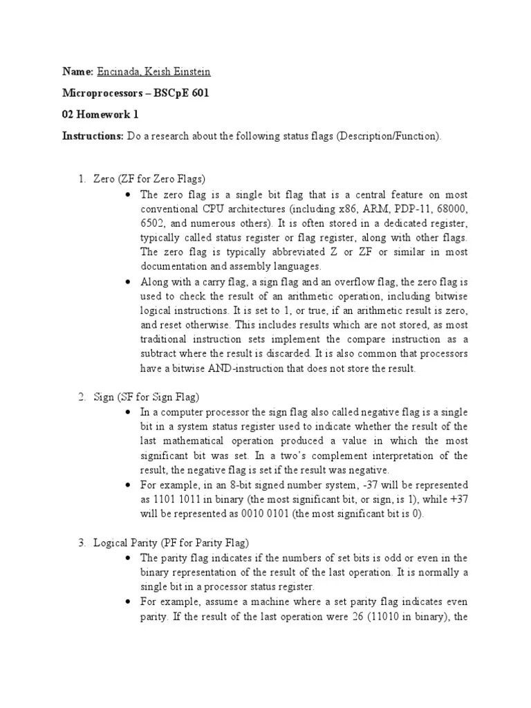 02 Homework 1 (Microprocessor) | PDF | Central Processing Unit ...