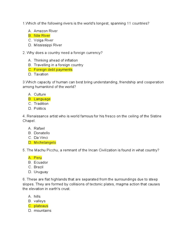 Social Studies Questions Part 2 | PDF | Philippines | Teachers