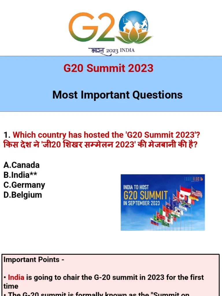 G20 Summit 2023 | PDF | Economy Related Organizations | International ...