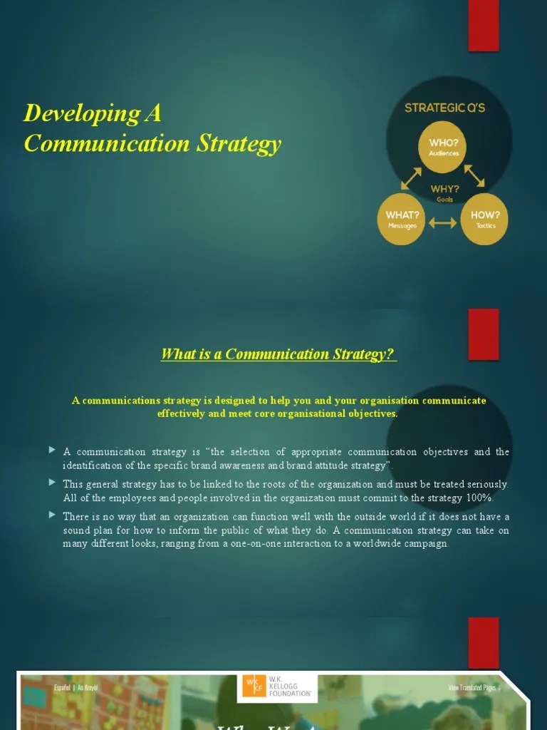 Developing A Communication Strategy | PDF | Target Audience | Communication