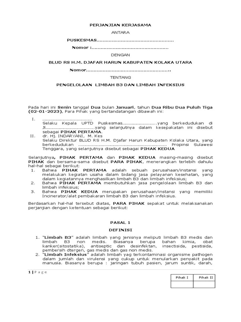 PERJANJIAN KERJASAMA Baru-1 | PDF