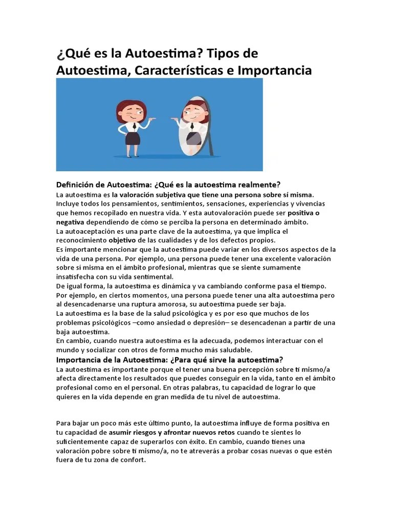 Autoestima Buena | PDF | Autoestima | Las Emociones