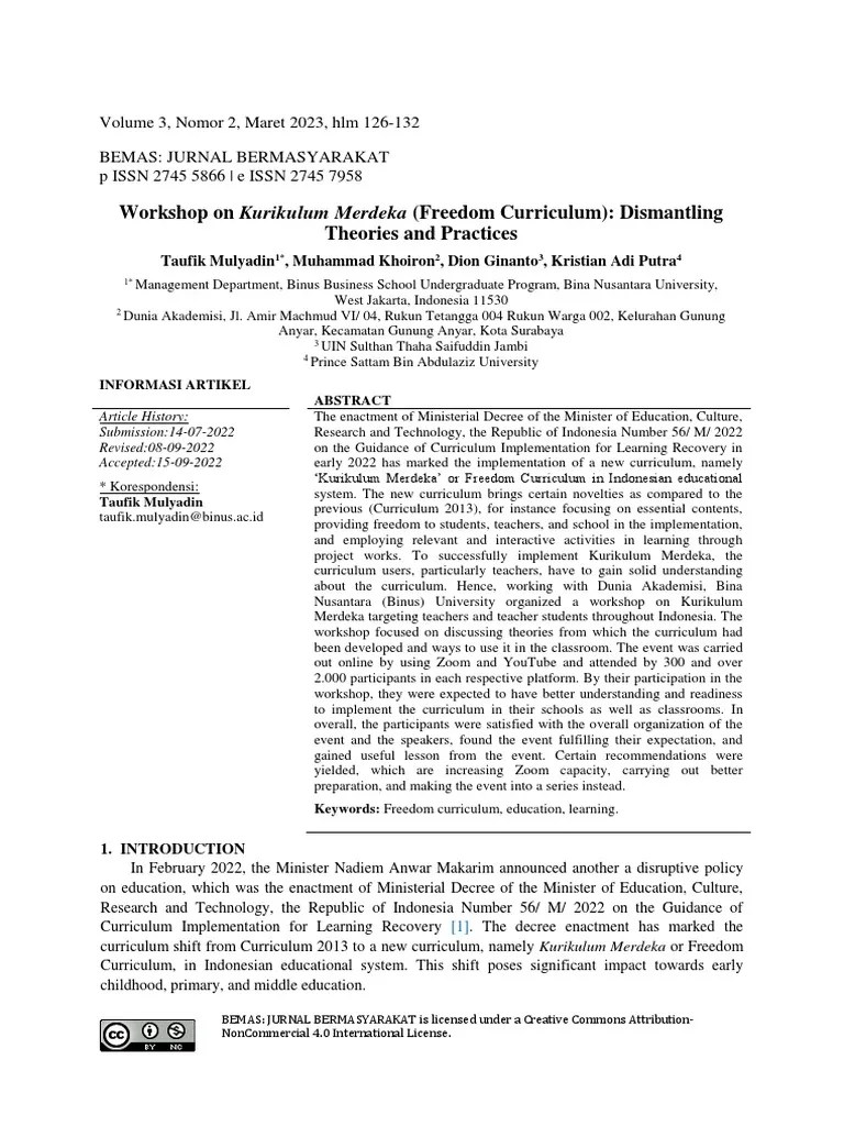 Workshop On Kurikulum Merdeka Freedom Curriculum D | Download Free PDF ...