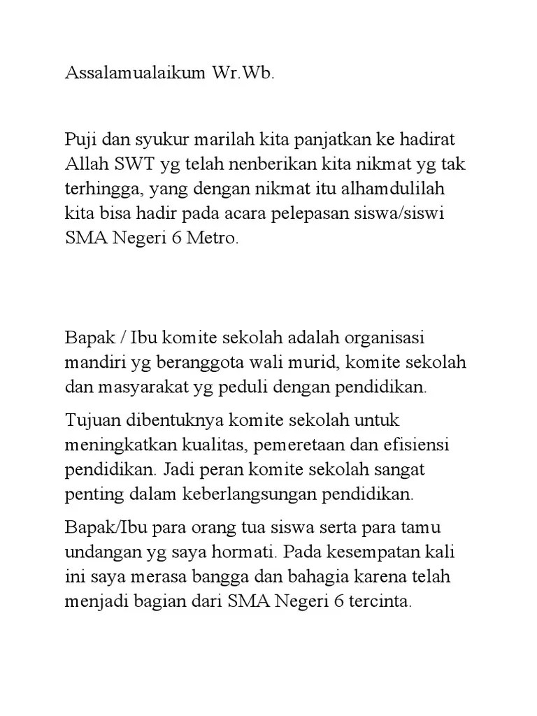 Pidato Sambutan Ketua Komite | PDF