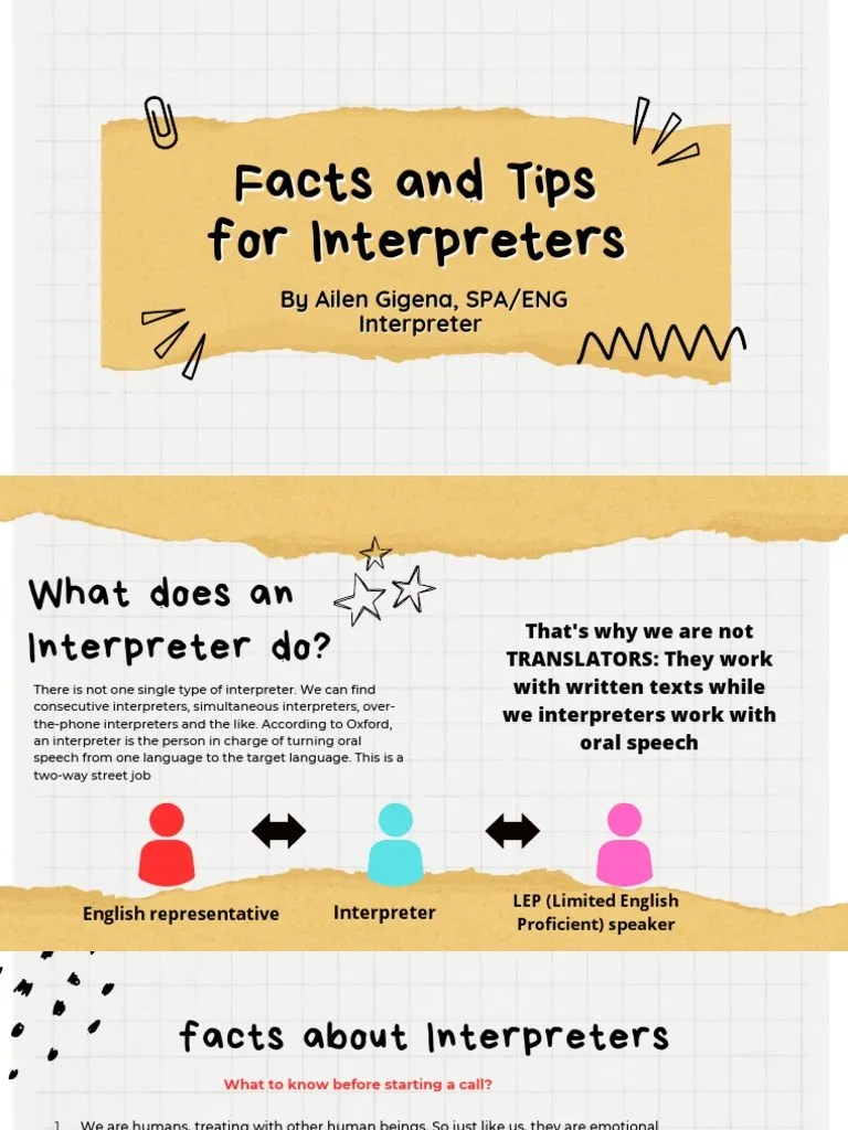 FACTS AND TIPS FOR INTERPRETERS | PDF | Language Interpretation ...