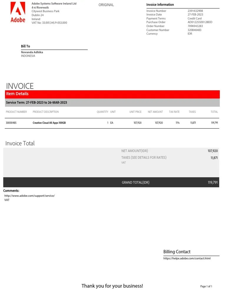 How To Create Invoice Dari Adobe | PDF | Invoice | Value Added Tax