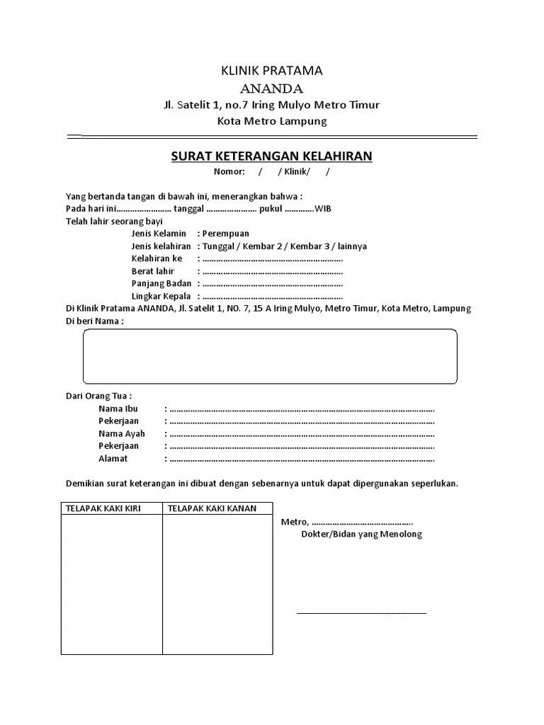 Surat Keterangan Kelahiran | PDF | Kesehatan Holistik