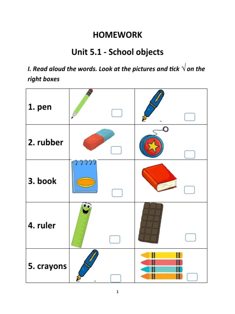 Classroom Objects | PDF