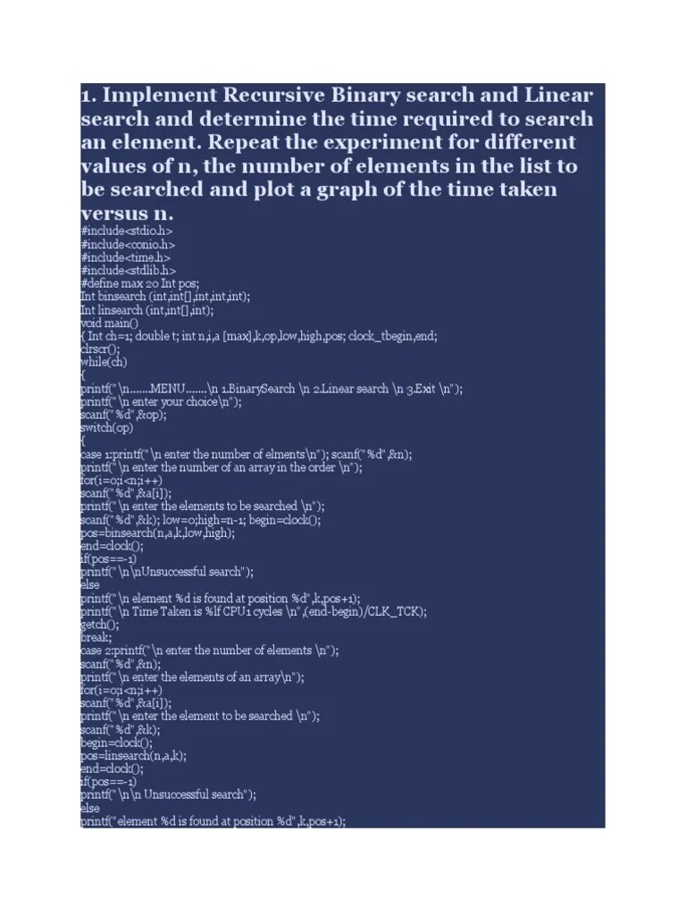 Binary Search And Linear Search | PDF