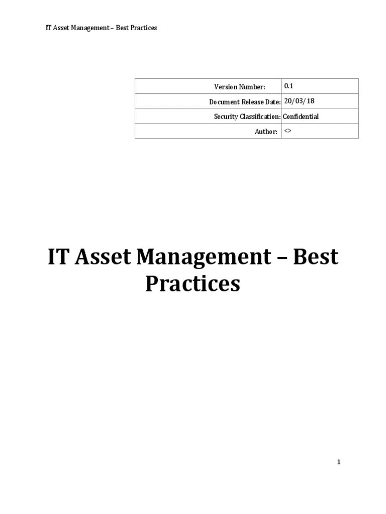 IT Asset Management Best Practices | PDF | Asset Management | Life Cycle Assessment