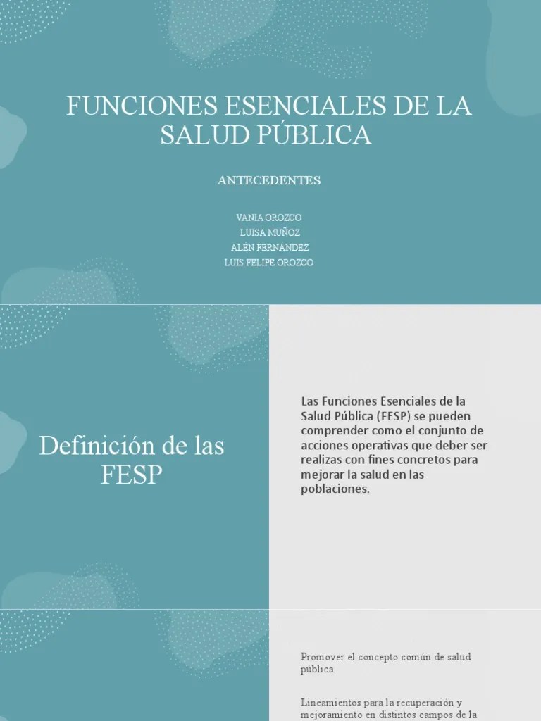 Funciones Esenciales De La Salud Pública | PDF | Salud Pública | Dietético