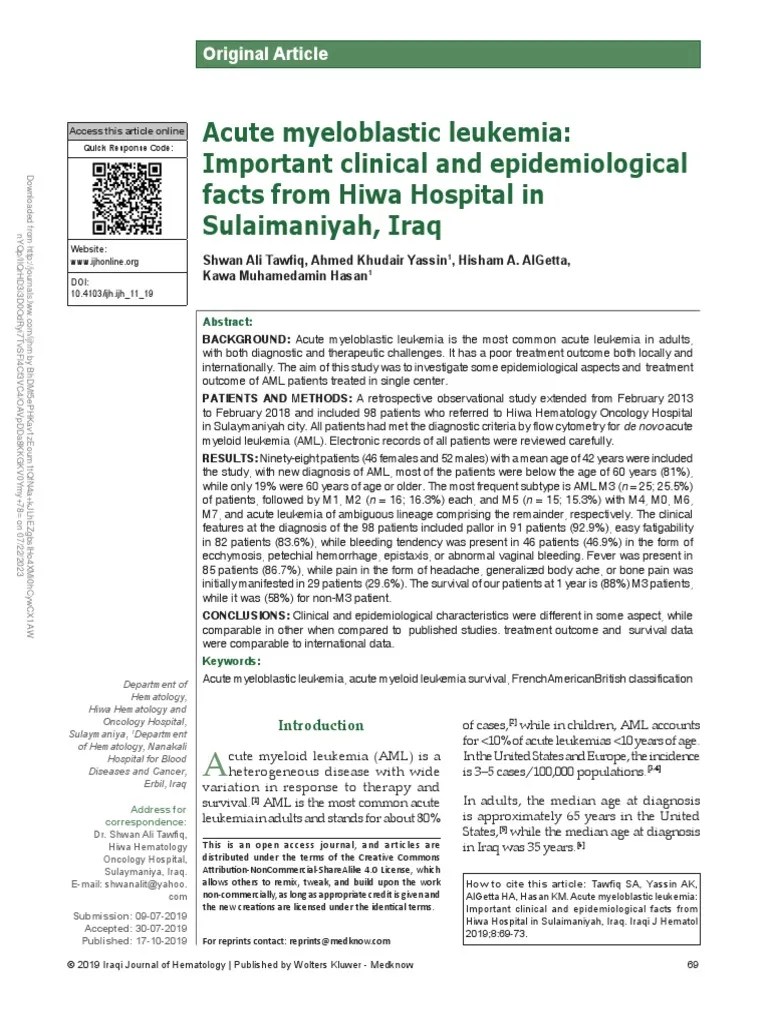 Acute Myeloblastic Leukemia Important Clinical.4 | PDF | Human Diseases ...