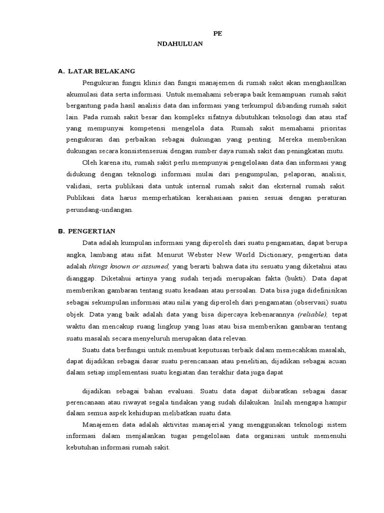 Pedoman Pengelolaan Data Dan Informasi 2019 | PDF