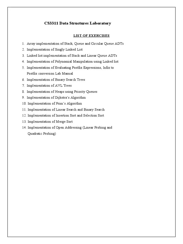 CS3311 - Data Structures Lab.R2021 | PDF | Teaching Methods & Materials