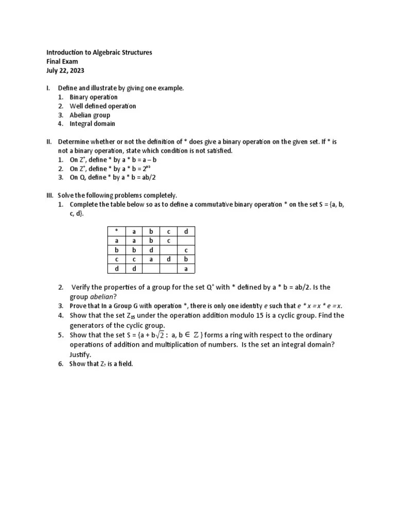 Introduction To Algebraic Structures | PDF