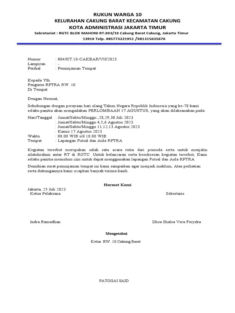 SURAT PERMOHONAN Part 2 | PDF