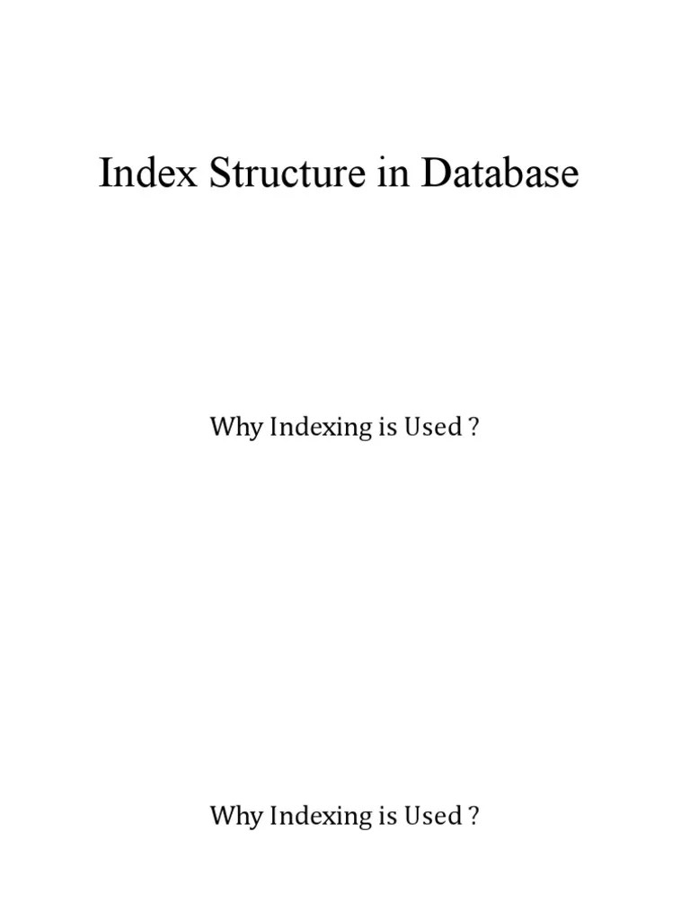 Indexing Structure In Database | PDF
