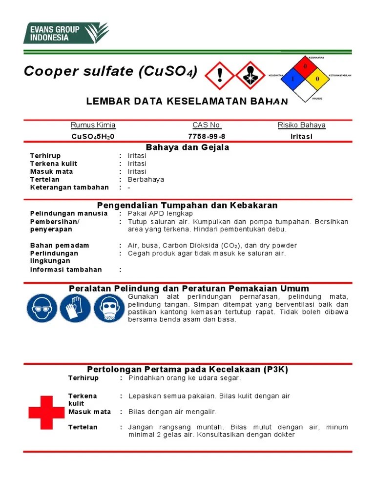 Resume MSDS CuSo4 | PDF