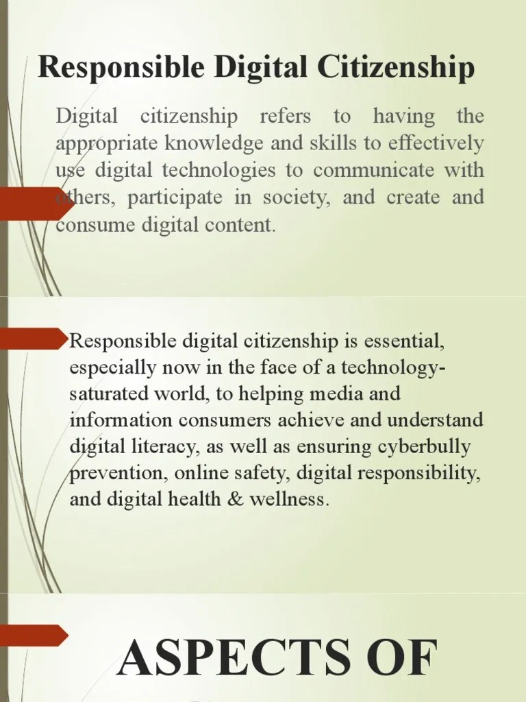 LESSON 8.1 Responsible Digital Citizenship | PDF | Cyberbullying | Internet