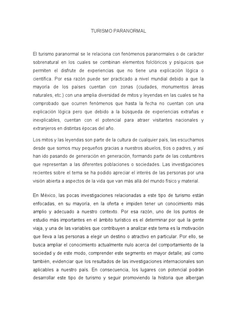 Turismo Paranormal | PDF | Turismo | Experiencia