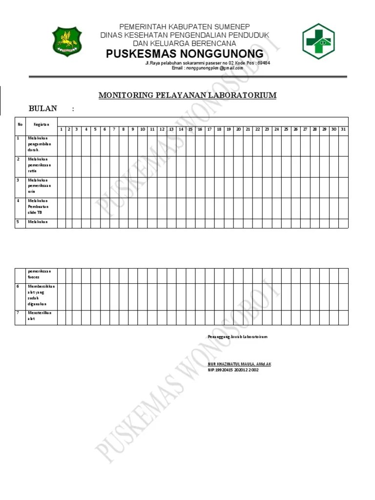 Monitoring Pelayanan Laboratorium | PDF